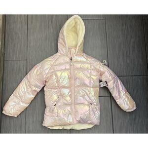 Limited Too Little Girl GWP Puffer Jacket with Fleece Hood Lining Size 7/8 Pink